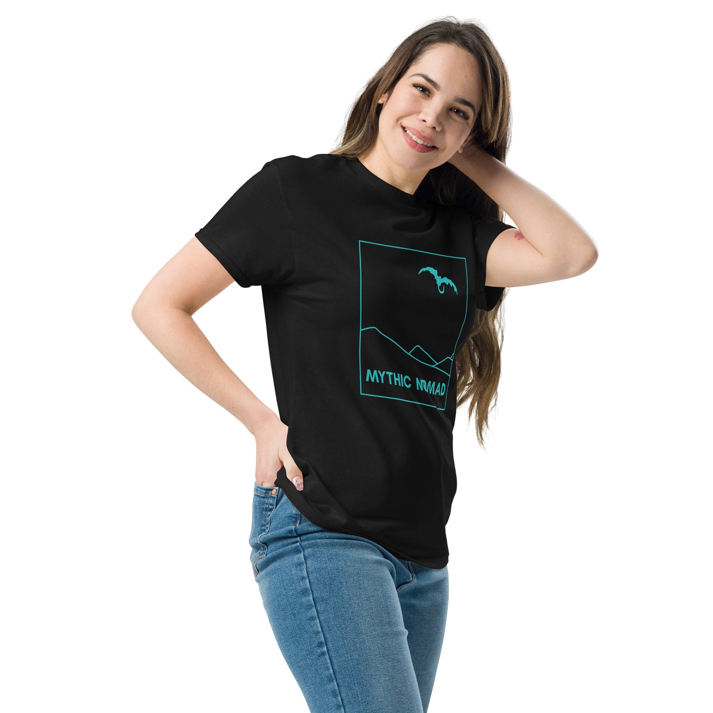 Classic Mythic Nomad Dragon Tee | Teal Art